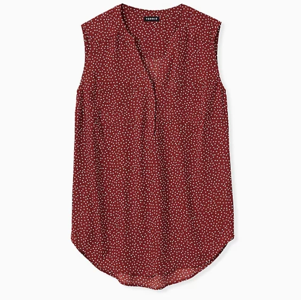 Torrid || (0 Large 12) Harper Ditsy Dots Georgette Pullover Tank - Picture 6 of 10